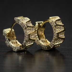 Gold Sterling Silver Men's Huggie Hoop Earrings